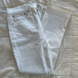 NWT Madewell The High Rise Slim Boyjean, white, Size 27